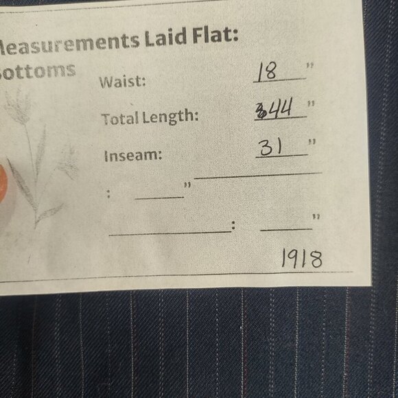 Men's Suit Pants Dark Blue with Pinstripe Size 36x31 - Picture 4 of 4